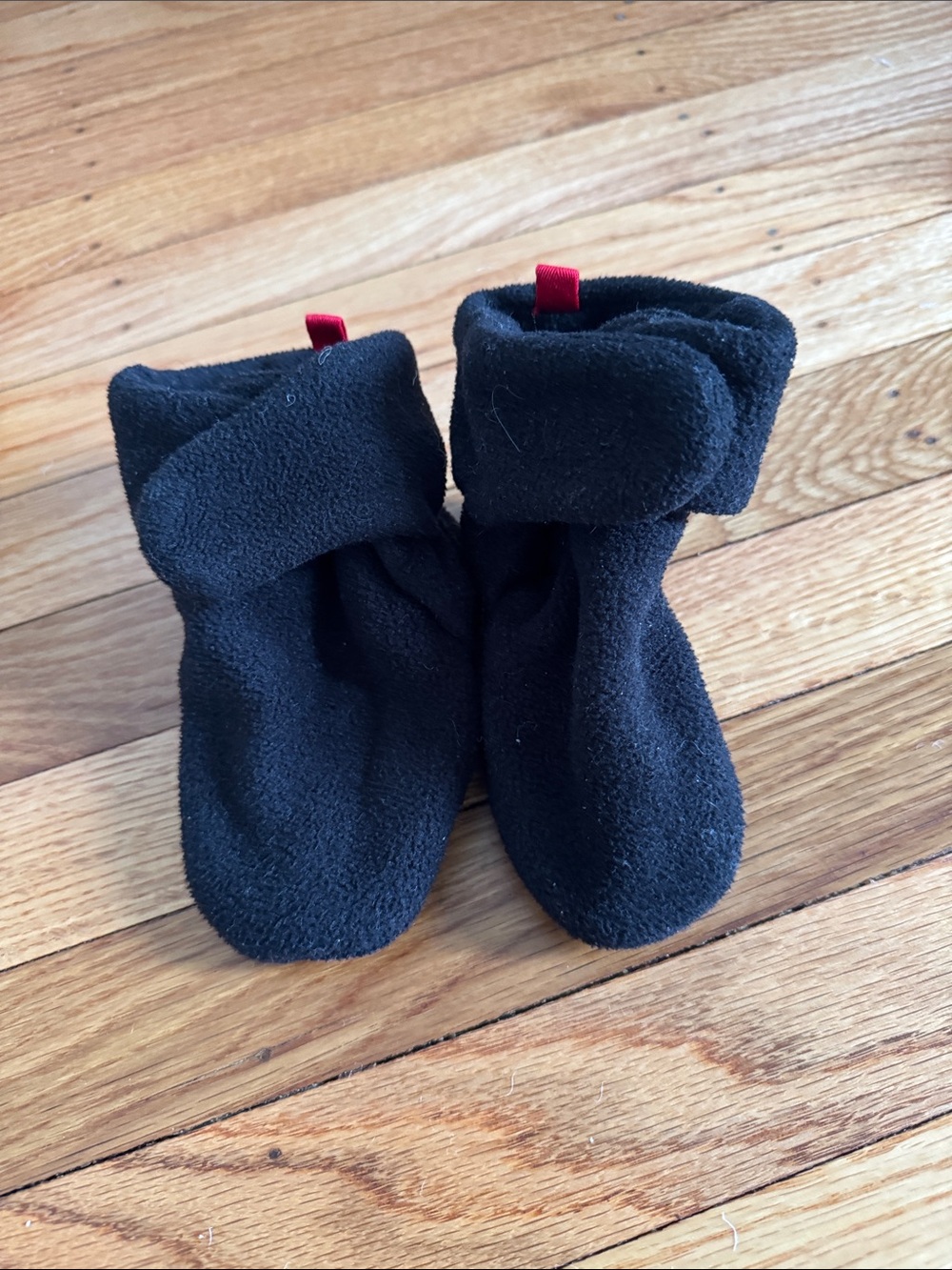 Baby Black Fleece Booties - 6-12 months